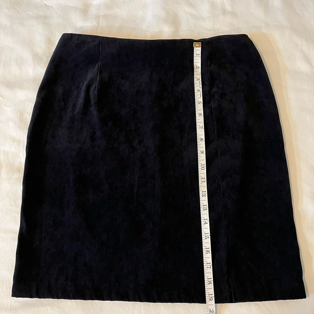 Dress Barn Classic Black Pencil Skirt Velour/Suede